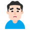 Man Frowning- Light Skin Tone emoji on Microsoft